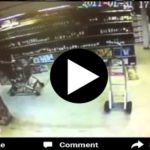 Wine Shelf Collapses On Clerk