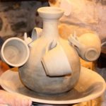 Pottery throwing – How to make a wine set bottle with mugs and plate #29…